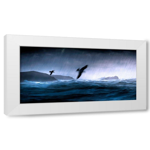 Flying Through the Storm White Modern Wood Framed Art Print by Bolokofsky, Ronald