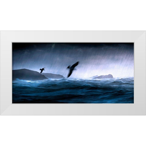 Flying Through the Storm White Modern Wood Framed Art Print by Bolokofsky, Ronald