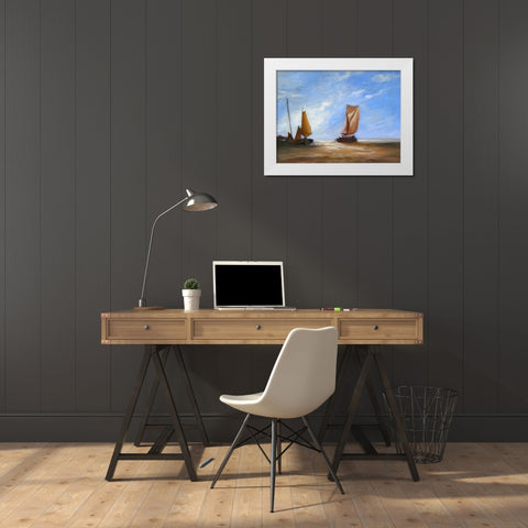 Full Blown Sails White Modern Wood Framed Art Print by Bolokofsky, Ronald