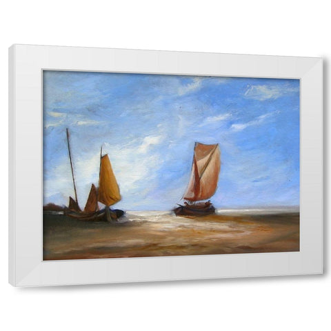 Full Blown Sails White Modern Wood Framed Art Print by Bolokofsky, Ronald
