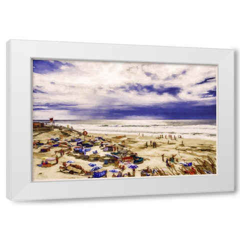 Fun At the Beach I White Modern Wood Framed Art Print by Bolokofsky, Ronald