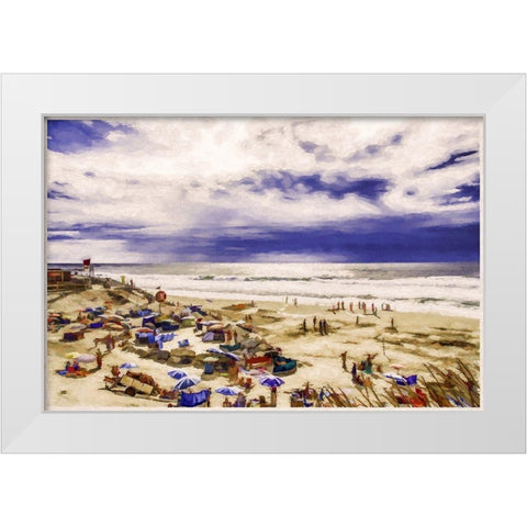 Fun At the Beach I White Modern Wood Framed Art Print by Bolokofsky, Ronald