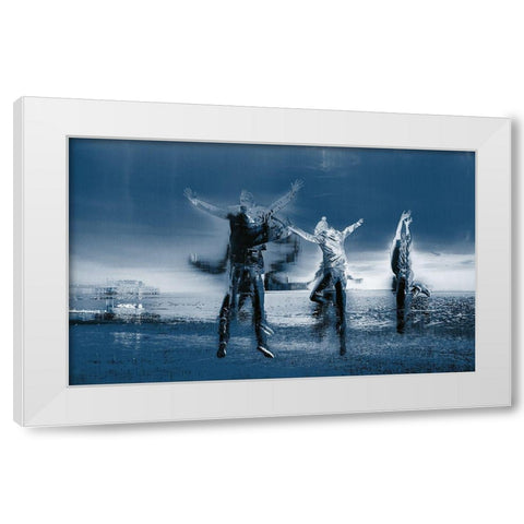 Jump For Joy White Modern Wood Framed Art Print by Bolokofsky, Ronald