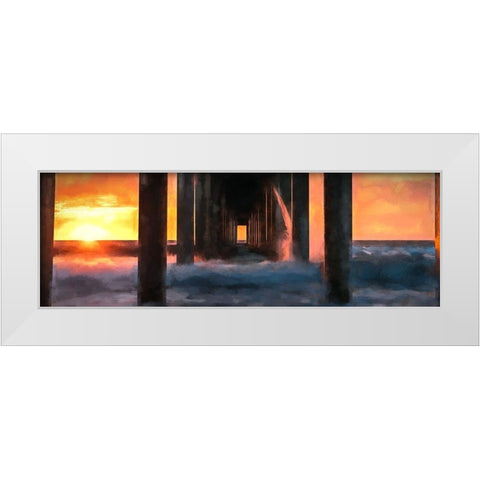 La Jolla Sunset White Modern Wood Framed Art Print by Bolokofsky, Ronald