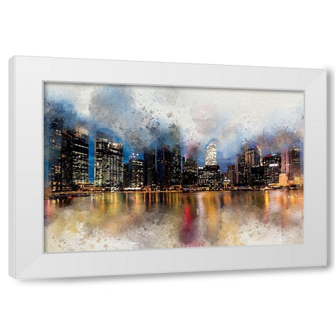 Marina Bay II White Modern Wood Framed Art Print by Bolokofsky, Ronald