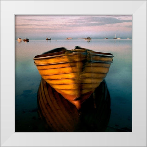 Morning Reflections White Modern Wood Framed Art Print by Bolokofsky, Ronald