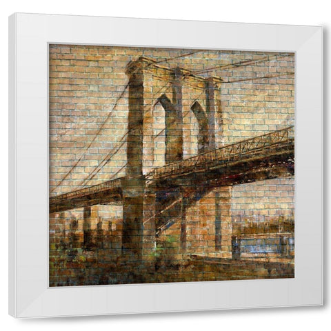 NY Bridge I White Modern Wood Framed Art Print by Bolokofsky, Ronald