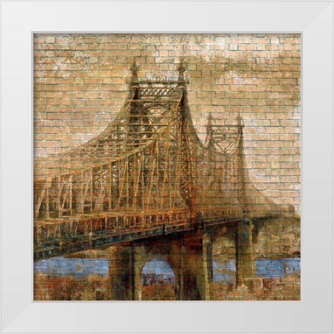 NY Bridge II White Modern Wood Framed Art Print by Bolokofsky, Ronald