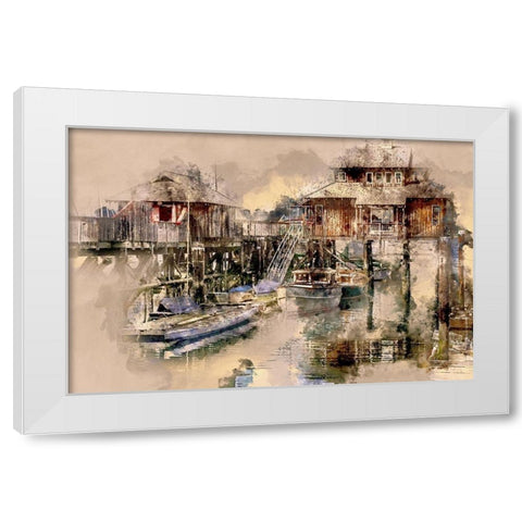 On Cowichan Bay White Modern Wood Framed Art Print by Bolokofsky, Ronald