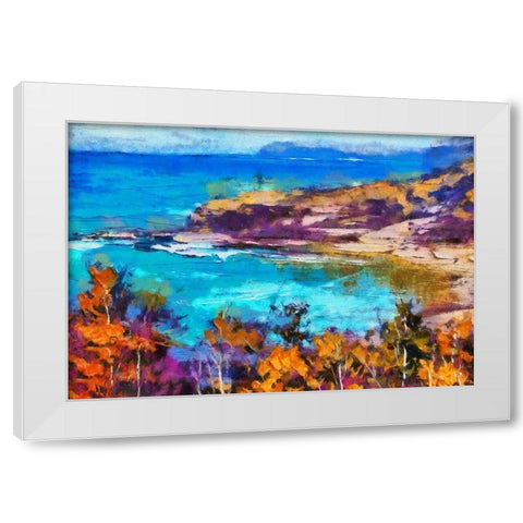 On the Beach White Modern Wood Framed Art Print by Bolokofsky, Ronald