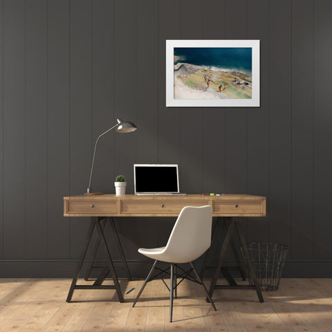 On the Mediterranean White Modern Wood Framed Art Print by Bolokofsky, Ronald