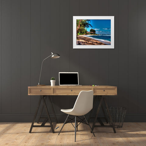On the Beach in Kauai White Modern Wood Framed Art Print by Bolokofsky, Ronald