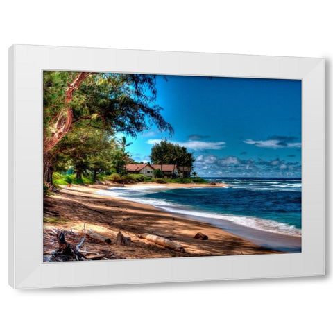 On the Beach in Kauai White Modern Wood Framed Art Print by Bolokofsky, Ronald