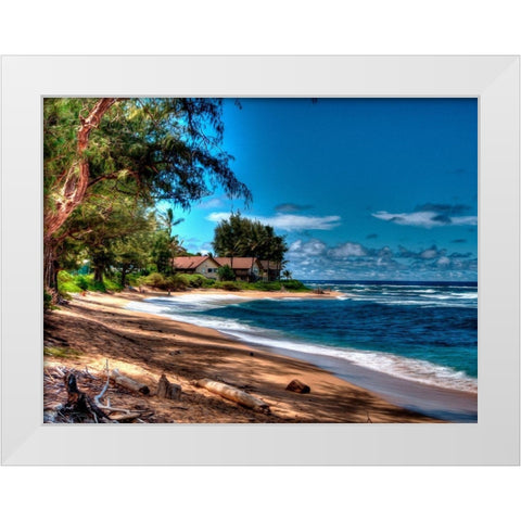 On the Beach in Kauai White Modern Wood Framed Art Print by Bolokofsky, Ronald