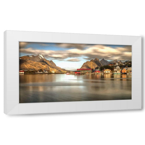 Reine Norway White Modern Wood Framed Art Print by Bolokofsky, Ronald