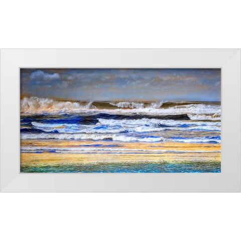 Rushing Waves I White Modern Wood Framed Art Print by Bolokofsky, Ronald