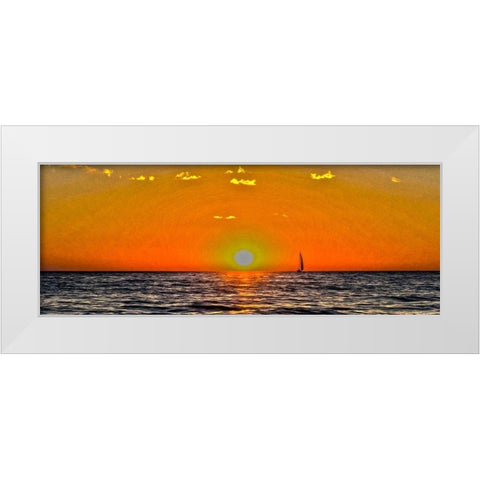 Sailing Into the Sunset White Modern Wood Framed Art Print by Bolokofsky, Ronald