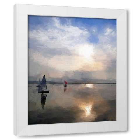 Sailing White Modern Wood Framed Art Print by Bolokofsky, Ronald