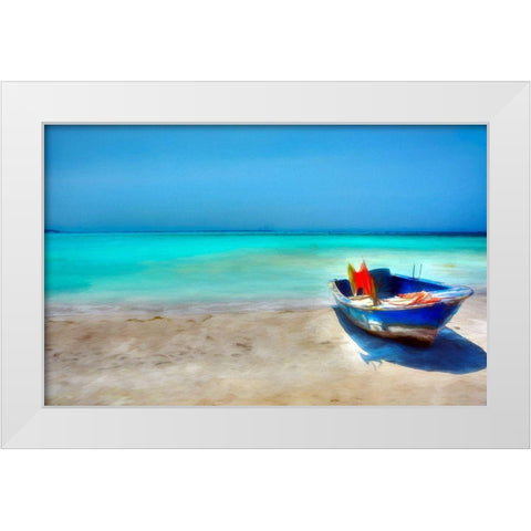Shadow On the Sand White Modern Wood Framed Art Print by Bolokofsky, Ronald