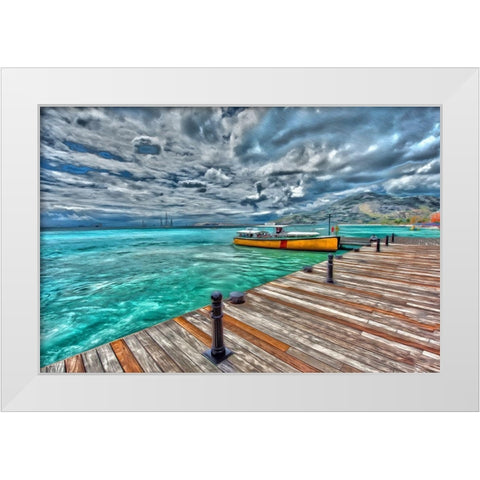 Sint Maartin White Modern Wood Framed Art Print by Bolokofsky, Ronald