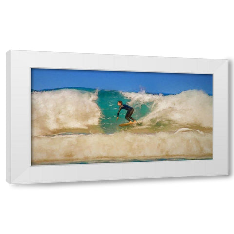 Surfer White Modern Wood Framed Art Print by Bolokofsky, Ronald