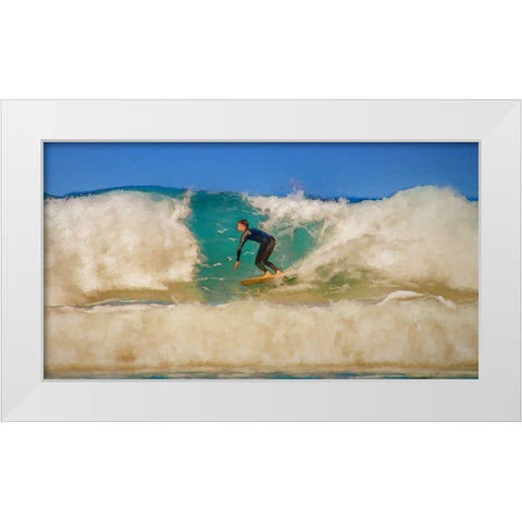 Surfer White Modern Wood Framed Art Print by Bolokofsky, Ronald