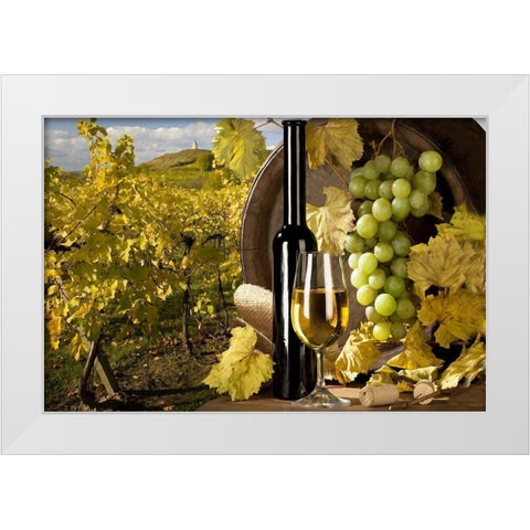 White Wine and Green Grapes White Modern Wood Framed Art Print by Bolokofsky, Ronald
