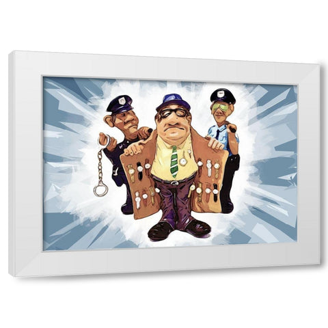 Busted  White Modern Wood Framed Art Print by Bolokofsky, Ronald