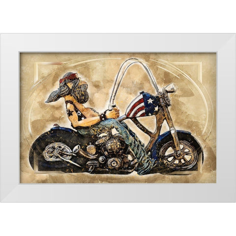 Easy Rider White Modern Wood Framed Art Print by Bolokofsky, Ronald