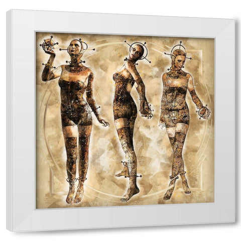 Gaging the Curves White Modern Wood Framed Art Print by Bolokofsky, Ronald