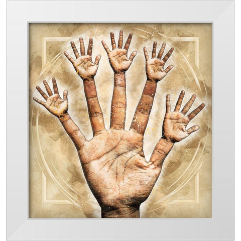 High Fives All Around White Modern Wood Framed Art Print by Bolokofsky, Ronald