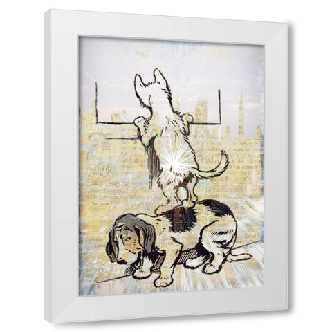 Peeping Tom Cat White Modern Wood Framed Art Print by Bolokofsky, Ronald