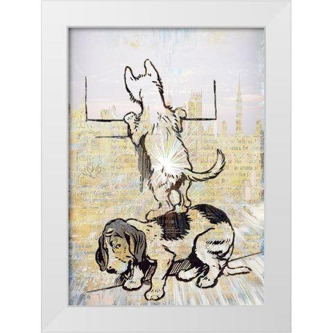 Peeping Tom Cat White Modern Wood Framed Art Print by Bolokofsky, Ronald