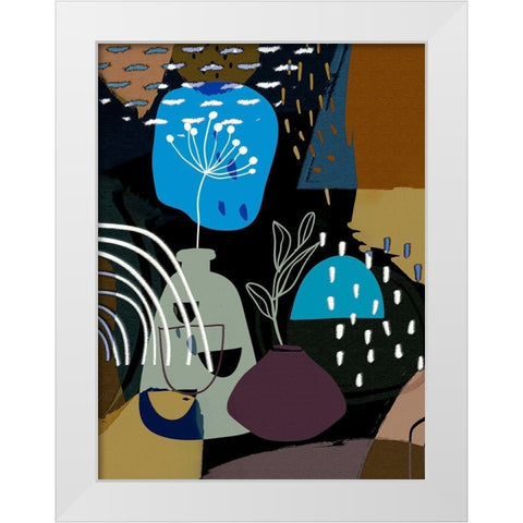 Abstract Boho Composition 655 White Modern Wood Framed Art Print by Bolokofsky, Ronald