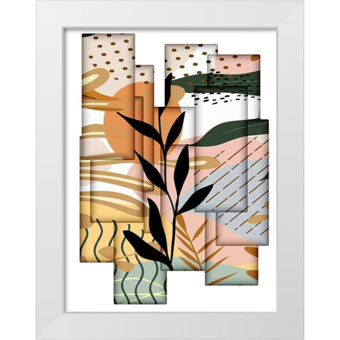 Abstract Collage 334 White Modern Wood Framed Art Print by Bolokofsky, Ronald