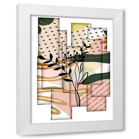 Abstract Collage 335 White Modern Wood Framed Art Print by Bolokofsky, Ronald
