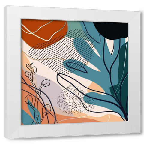 Abstract Flowers 255 White Modern Wood Framed Art Print by Bolokofsky, Ronald