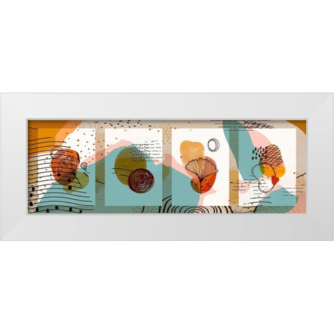 Abstract Shapes 700 White Modern Wood Framed Art Print by Bolokofsky, Ronald