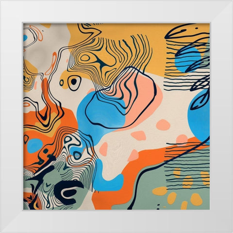 Boho Elements 101 White Modern Wood Framed Art Print by Bolokofsky, Ronald