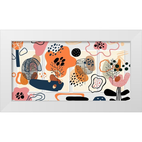 Boho Elements 105 White Modern Wood Framed Art Print by Bolokofsky, Ronald