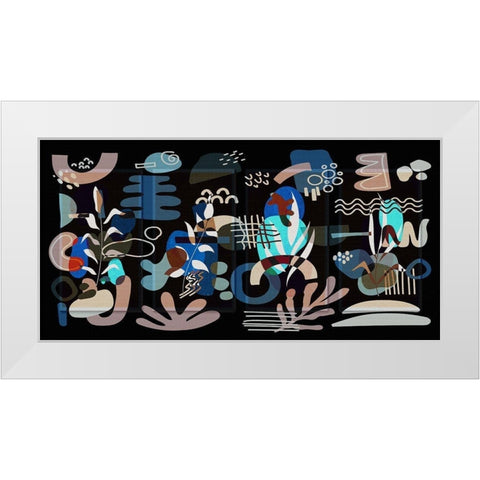 Boho Elements 201 White Modern Wood Framed Art Print by Bolokofsky, Ronald