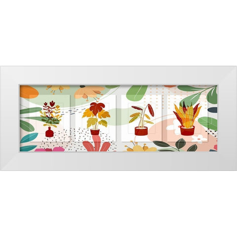 Boho Plant Life Collage 200 White Modern Wood Framed Art Print by Bolokofsky, Ronald