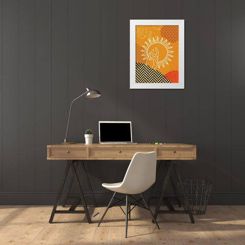 Boho Sunrise White Modern Wood Framed Art Print by Bolokofsky, Ronald