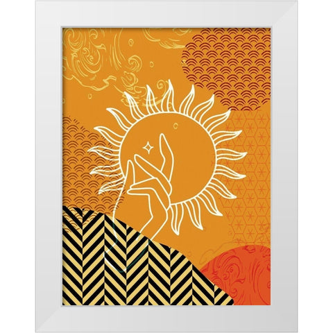 Boho Sunrise White Modern Wood Framed Art Print by Bolokofsky, Ronald