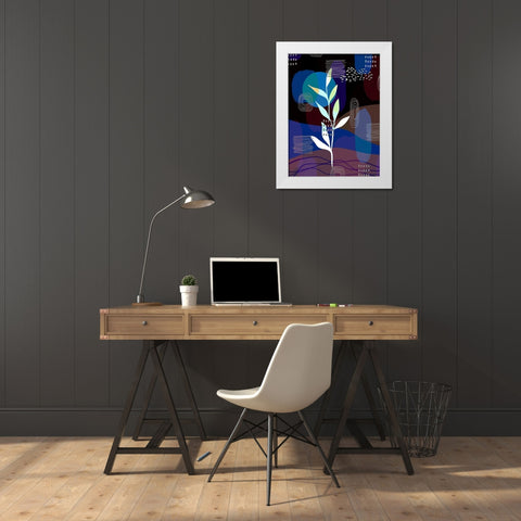 Botanical Abstract 434 White Modern Wood Framed Art Print by Bolokofsky, Ronald