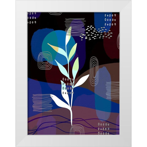 Botanical Abstract 434 White Modern Wood Framed Art Print by Bolokofsky, Ronald
