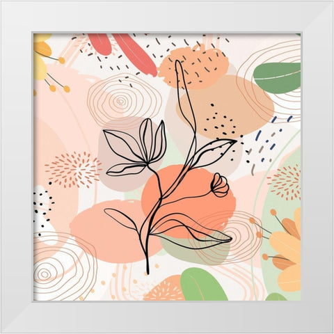 Botanical Abstract 998 White Modern Wood Framed Art Print by Bolokofsky, Ronald