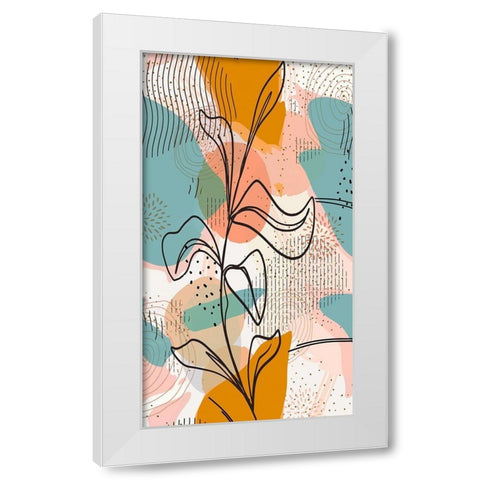 Botanical Abstract 1303 White Modern Wood Framed Art Print by Bolokofsky, Ronald
