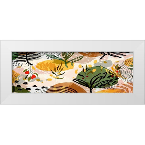 Botanical Collage I White Modern Wood Framed Art Print by Bolokofsky, Ronald