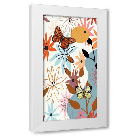 Butterfly Garden 464 White Modern Wood Framed Art Print by Bolokofsky, Ronald